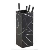 Serviteur FLAME en acier Noir givré & Blanc (4 accessoires) - DIXNEUF Réf. 002.10405N3B9