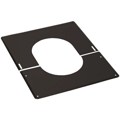 Plaque de finition 0° à 30° noir Ø80/125mm - TEN Réf. 482112