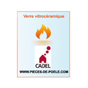 Verre vitrocéramique 379x193x4mm = MCZ (Cadel-FreePoint-Red) Réf. 4D170157040 (DISPO)