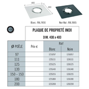 Plaque de propreté carrée Noir Ø150-153mm - TEN Réf. 126155 (STOCK)