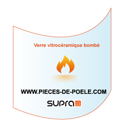Verre vitrocéramique bombé VICTORIA - SUPRA Réf. 85096 (STOCK)