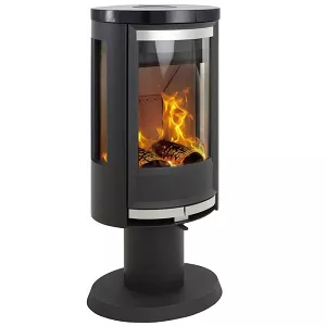 Po�le � bois Heta Scan-Line Oura 100 c�t�s vitr�s