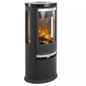 Po�le � bois Heta Scan-Line Oura 200 c�t�s vitr�s