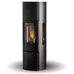 Po�le � bois Jydepejsen Nordlys Cozy High Classic vitres lat.