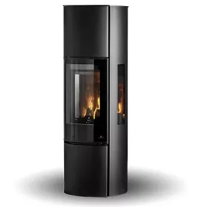 Po�le � bois Jydepejsen Nordlys Cozy High Modern vitres lat.