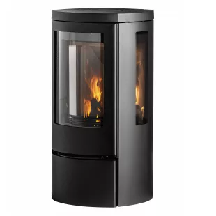Po�le � bois Jydepejsen Nordlys Cozy Low Classic vitres lat.