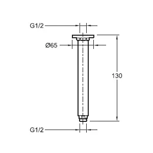 Bras pour douche de t&ecirc;te fixation plafond Chrome - JACOB DELAFON R&eacute;f. E15398-CP