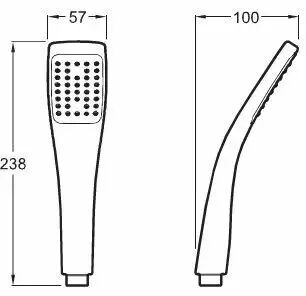 Douchette &agrave; main chrom&eacute;e EO 38 buses - JACOB DELAFON R&eacute;f. E3876-CP