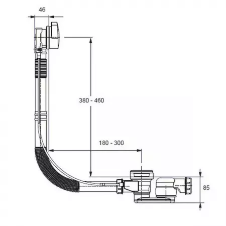 Vidage complet blanc brillant extra-plat pour baignoire - JACOB DELAFON R&eacute;f. E6D015-00 (SUIVI)