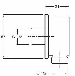 Coude de raccordement mural pour flexible de douche - JACOB DELAFON R&eacute;f. E75142-CP