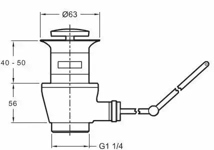 Bonde de vidage pour lavabo et bidet Chrome - JACOB DELAFON R&eacute;f. E78219-CP