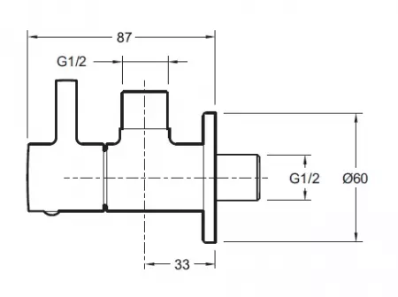 Robinet d'arr&ecirc;t C&uuml;ff Chrome - JACOB DELAFON R&eacute;f. E37317-CP