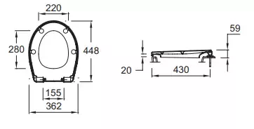 Abattant complet blanc Patio &agrave; descente progressive - JACOB DELAFON R&eacute;f. E70021-00 (SUIVI)