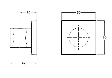 Support mural fixe Modulo Square Chrom&eacute; - JACOB DELAFON R&eacute;f. 8468D-CP