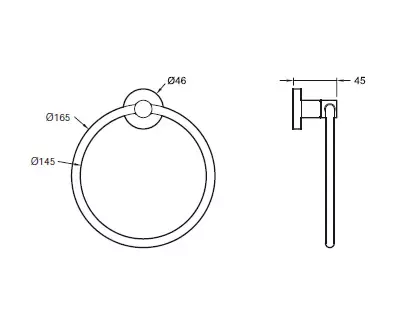 Anneau porte-serviettes Eo Classique Chrom&eacute; - JACOB DELAFON R&eacute;f. E77822-CP