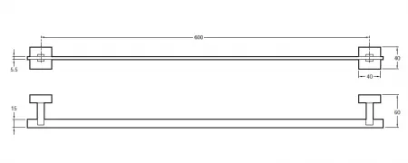 Barre porte-serviettes Eo Chrom&eacute; - JACOB DELAFON R&eacute;f. E77869-CP