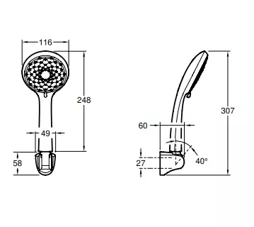 Ensemble de douche Awaken Organic Chrom&eacute; - JACOB DELAFON R&eacute;f. E76759-CP