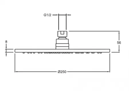 Douche de t&ecirc;te Toobi &Oslash;25cm Chrom&eacute; - JACOB DELAFON R&eacute;f. E21758-CP
