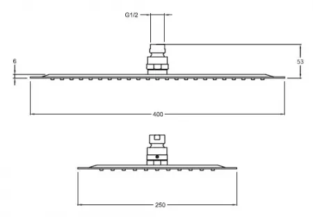 Douche de t&ecirc;te chrom&eacute;e rectangle - JACOB DELAFON R&eacute;f. E20643-CP