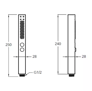 Douchette Shift+ carr&eacute;e Chrom&eacute; - JACOB DELAFON R&eacute;f. E21336-CP