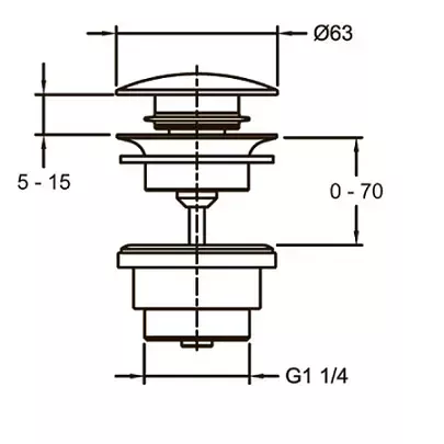 Bonde de vidage clic-clac Or beige - JACOB DELAFON R&eacute;f. E30536-BGG