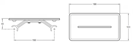 Tablette pour thermostatiques M&eacute;tro Chrom&eacute;  - JACOB DELAFON R&eacute;f. E24315-NF