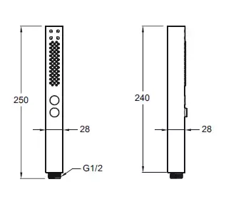 Douchette Shift+ carr&eacute;e Noir mat - Jacob Delafon R&eacute;f. E21336-BL