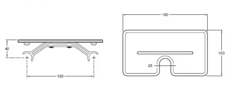 Tablette colonne de douche M&eacute;tro Noir mat - Jacob Delafon R&eacute;f. E24316-BL