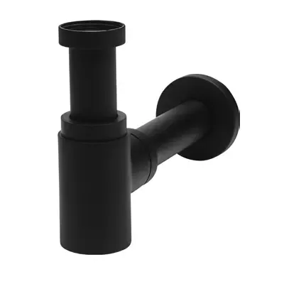 Siphon noir mat design mod�le court - Jacob Delafon R�f. E29074-BL