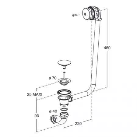 Vidage pop up pour baignoire Cl&eacute;o Or Beige - Jacob Delafon R&eacute;f. E7807-BGG