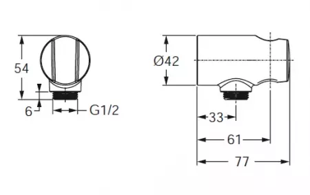 Coude de raccordement mural Noir mat - JACOB DELAFON R&eacute;f. E21652-BL
