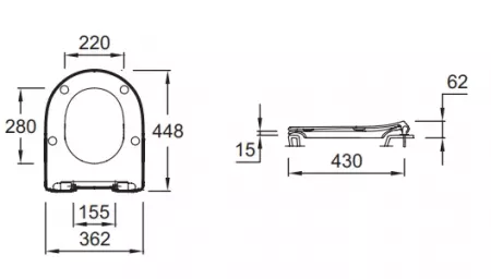 Abattant complet blanc Od&eacute;on Rive Gauche - JACOB DELAFON R&eacute;f. E24888-00 (SUIVI)