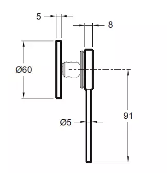Poign&eacute;e pour mitigeur lavabo mural Grands Boulevards Chrom&eacute; - JACOB DELAFON R&eacute;f. E25403-4A-CP
