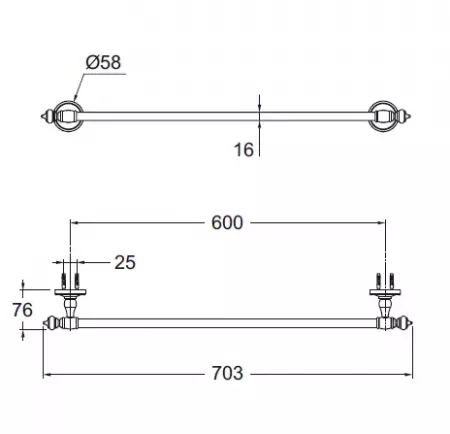 Porte-serviettes Cl&eacute;o 1889 Chrom&eacute; - JACOB DELAFON R&eacute;f. E27307-CP