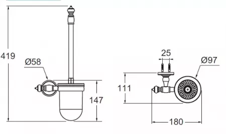 Porte-balai mural Cl&eacute;o 1889 Or Beige - JACOB DELAFON R&eacute;f. E27312-BGG