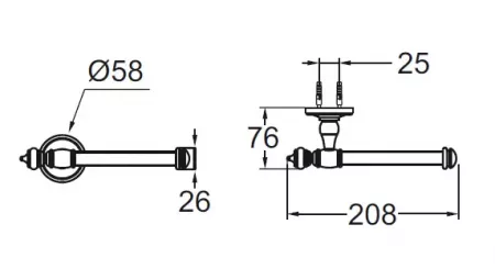Porte-rouleau Cl&eacute;o 1889 Or Beige - JACOB DELAFON R&eacute;f. E27313-BGG