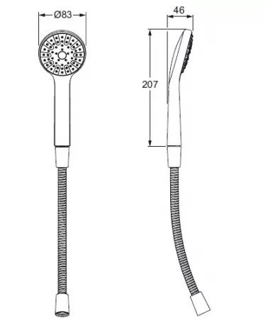 Set de douche Eco 80 Chrom&eacute; - JACOB DELAFON R&eacute;f. E31175-CP