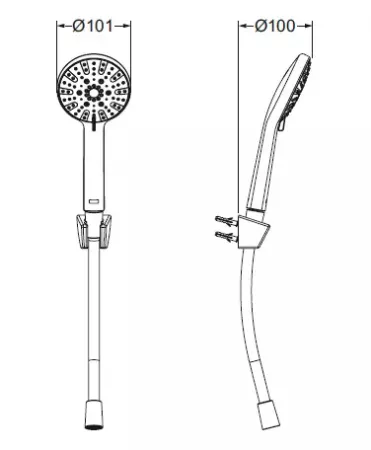 Set de douche Eco 100 Chrom&eacute; - JACOB DELAFON R&eacute;f. E31177-CP