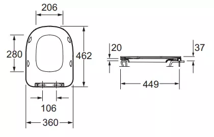 Abattant complet blanc Modern Life &agrave; descente progressive - JACOB DELAFON R&eacute;f. E77168-0 (SUIVI)