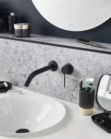 Poign&eacute;e pour mitigeur lavabo mural Grands Boulevards Noir mat - Jacob Delafon R&eacute;f. E25403-4A-BL