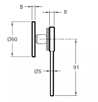 Poign&eacute;e pour mitigeur lavabo mural Grands Boulevards Noir mat - Jacob Delafon R&eacute;f. E25403-4A-BL