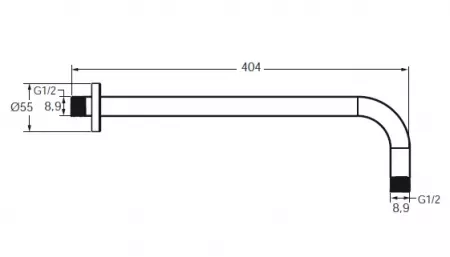 Bras de douche mural 40cm Noir mat - Jacob Delafon R&eacute;f. E26322-BL