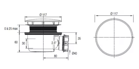 Vidage extra-plat Blanc mat - Jacob Delafon R&eacute;f. E78171-WPM