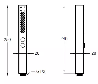 Douchette Shift+ carr&eacute;e Laiton bross&eacute; - JACOB DELAFON R&eacute;f. E21336-2MB