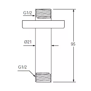 Bras de douche plafond 76mm Laiton bross&eacute; - JACOB DELAFON R&eacute;f. E26319-2MB