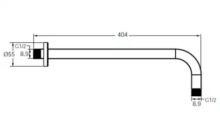 Bras de douche mural 40cm Laiton bross&eacute; - JACOB DELAFON R&eacute;f. E26322-2MB