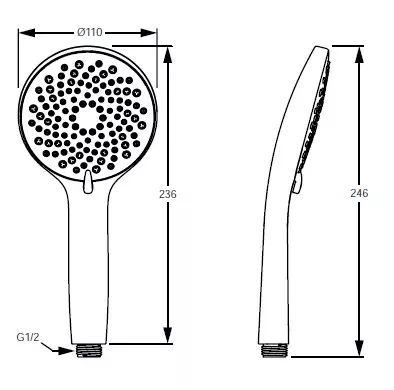 Douchette Basic 110 Chrome - JACOB DELAFON R&eacute;f. E35032-CP