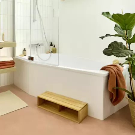 Marchepieds universel en bois massif 60cm - JACOB DELAFON R&eacute;f. E6D215-F21