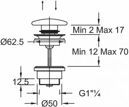 Bonde de vidage clic-clac 72mm c&eacute;ramique Marbre envoutant - JACOB DELAFON R&eacute;f. E78262-HYH