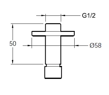 Bras de douche 50mm Chrom&eacute; - JACOB DELAFON R&eacute;f. E889-CP